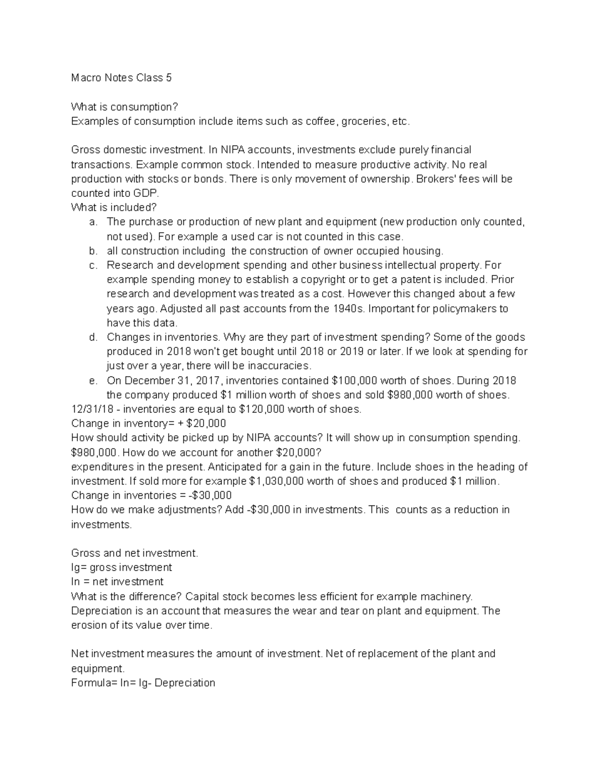 Macro notes- consumption - Macro Notes Class 5 What is consumption ...