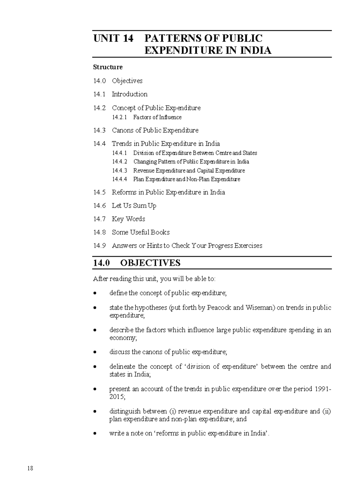 Unit-14 Patterns OF Public Expenditure - UNIT 14 PATTERNS OF PUBLIC ...