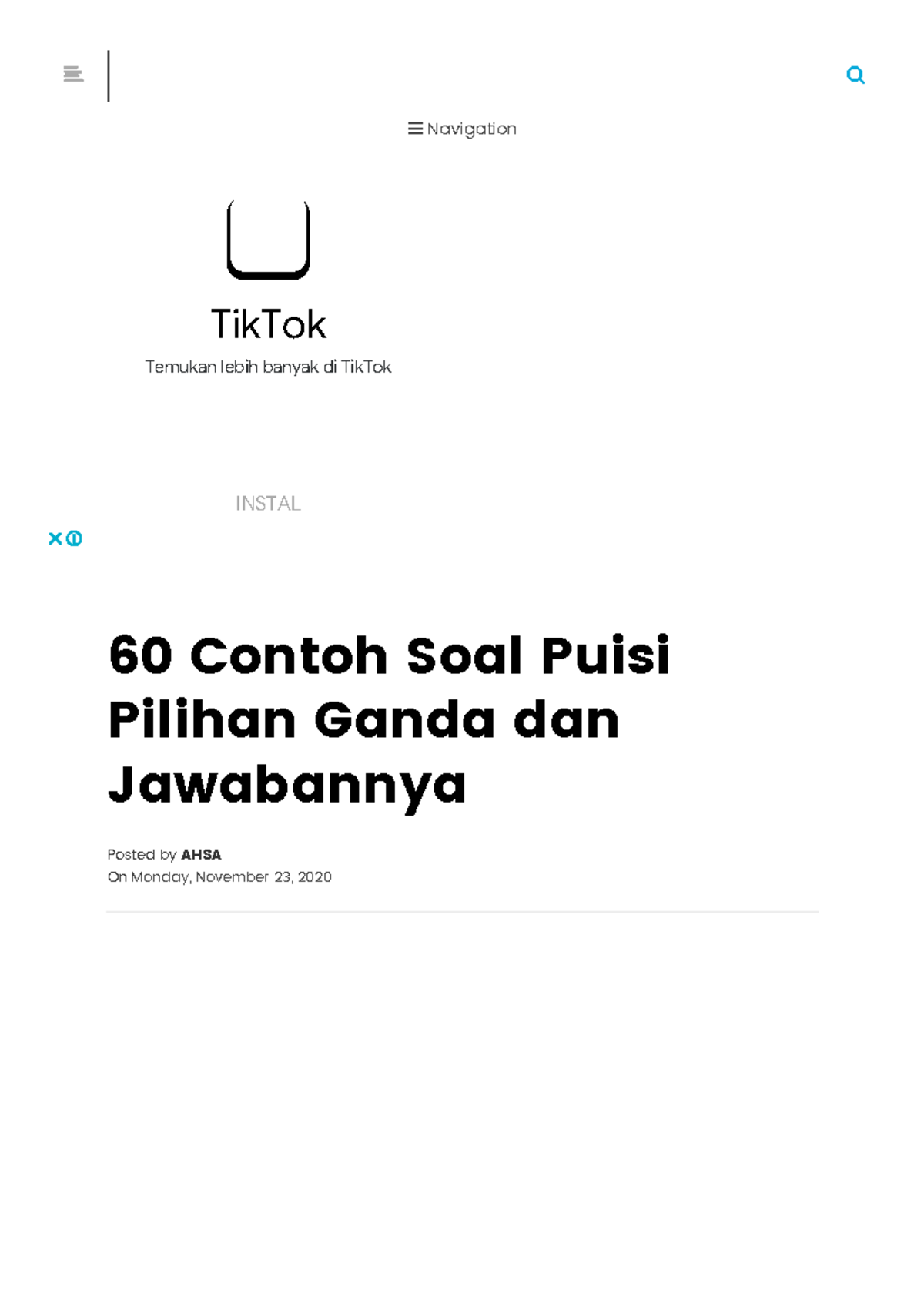 √ 60 Contoh Soal Puisi Pilihan Ganda Dan Jawabannya Navigation 60 Contoh Soal Puisi Pilihan