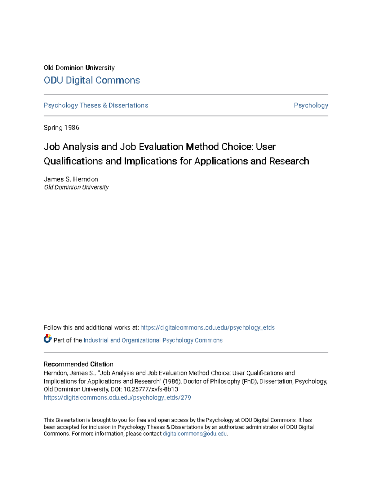 Job Analysis and Job Evaluation Method Choice User Qualification ...