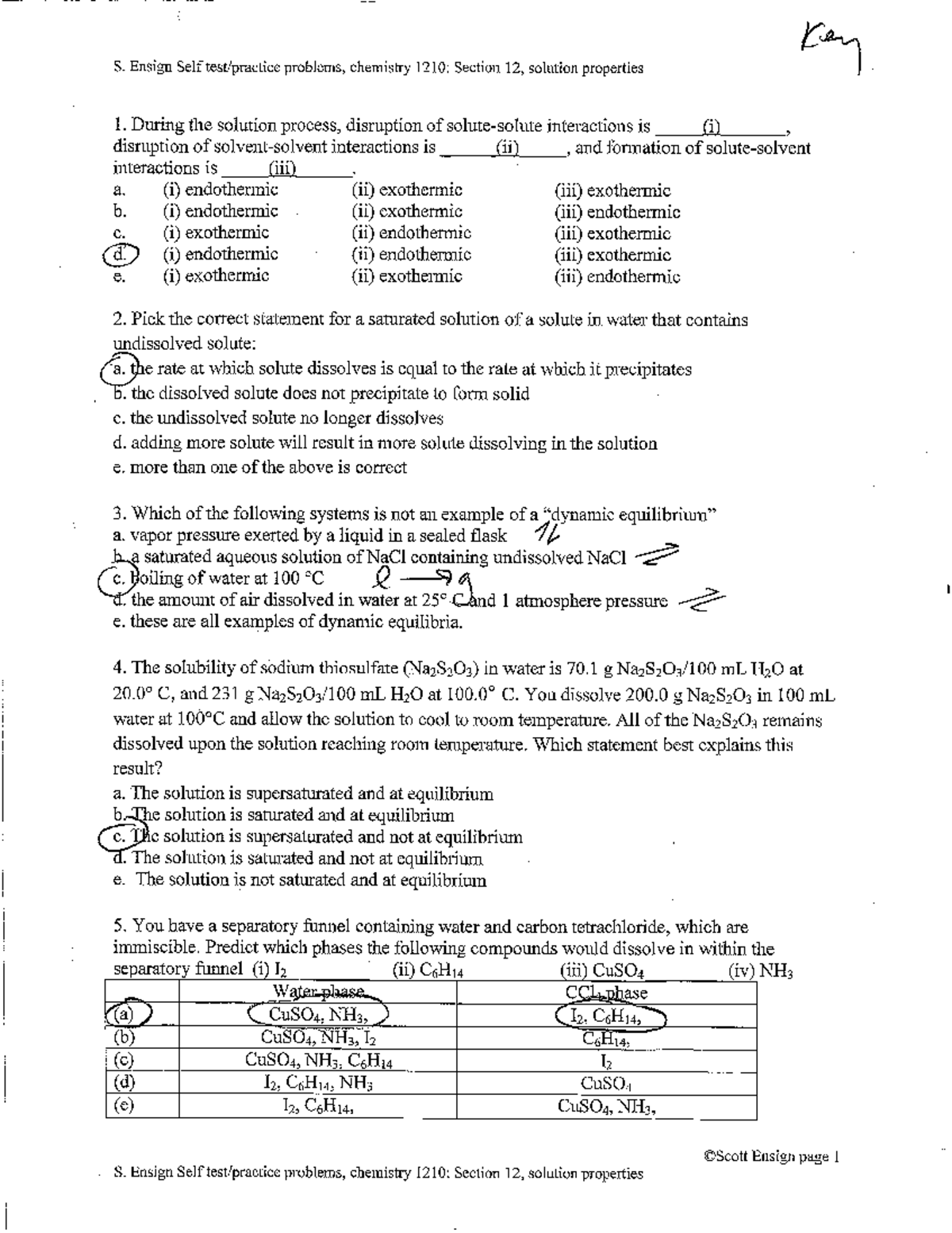 13 intermolecular forces self test with answers - S. Ensign Self ...