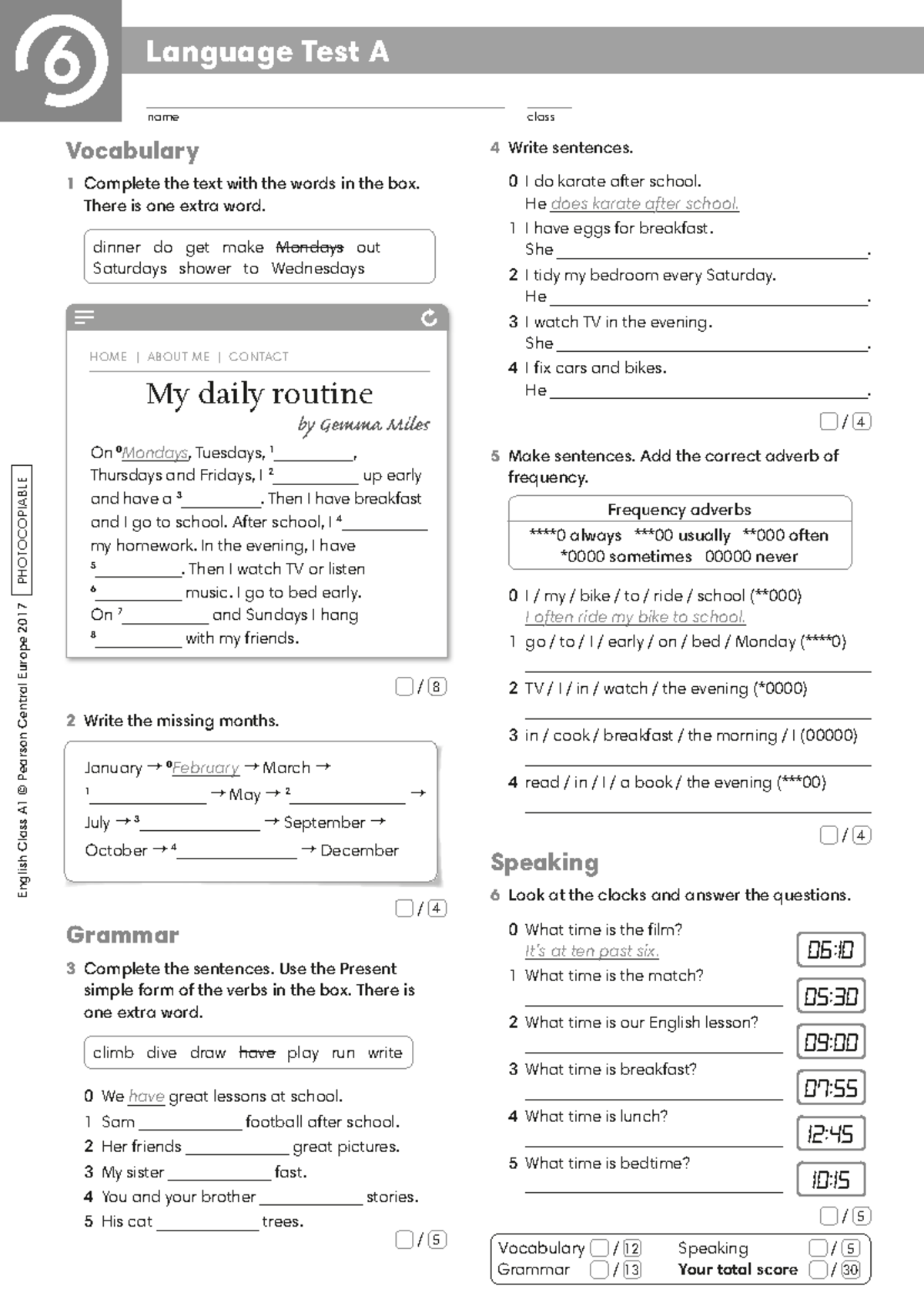 English Class A1 Unit 1 Sprawdzian www.studocu.com