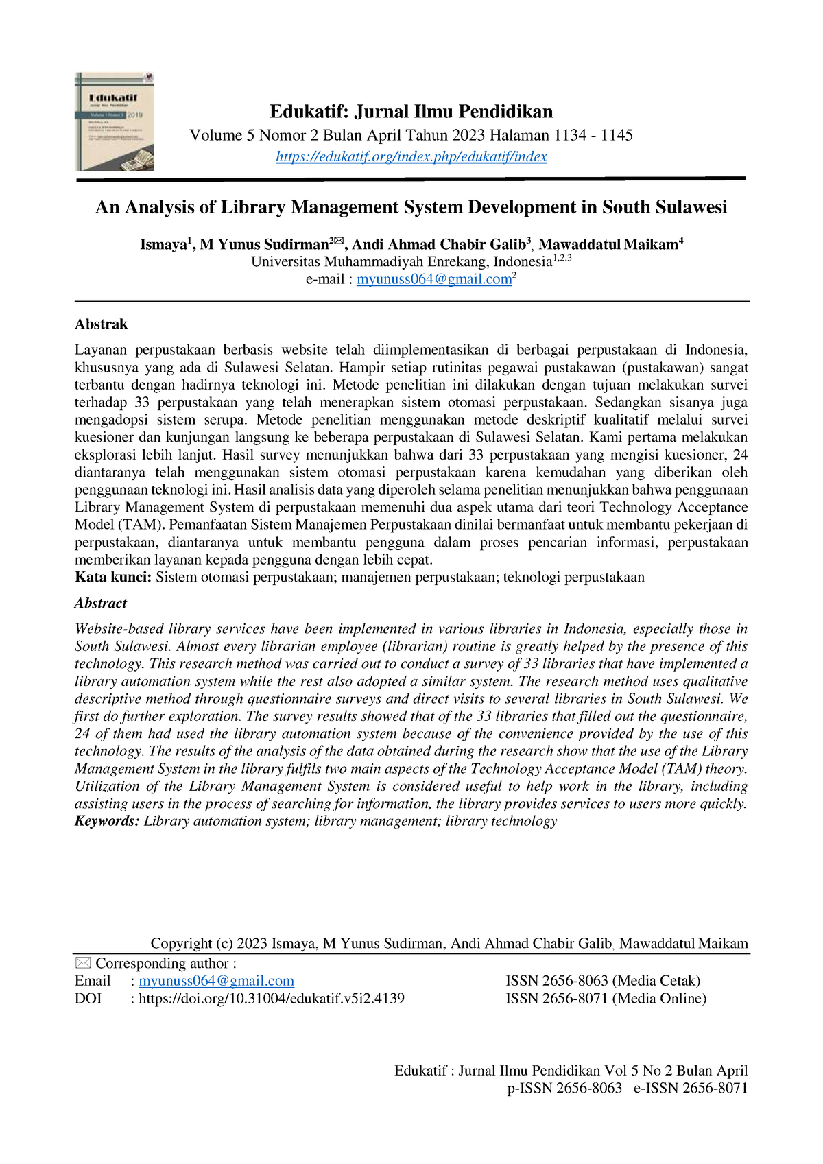 An Analysis Of Library Management System Developme - Edukatif : Jurnal ...