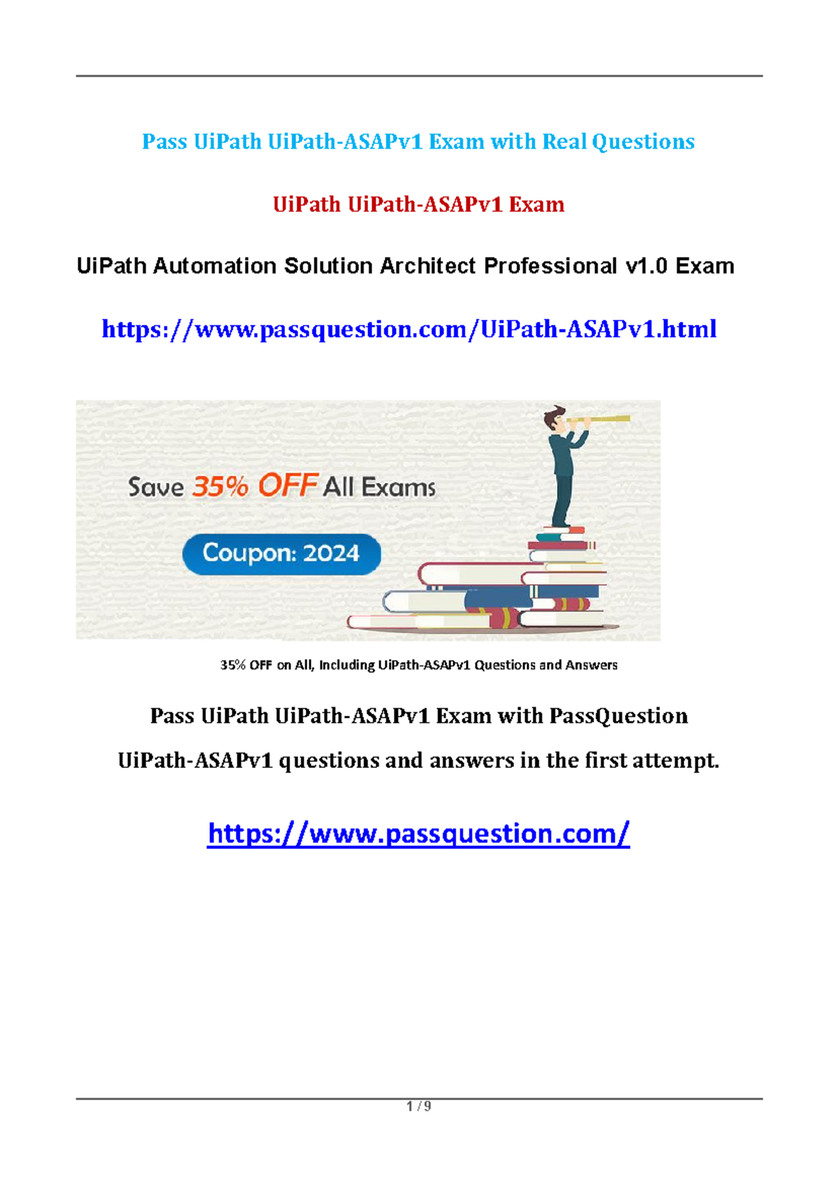 Ui Path-ASAPv 1 Practice Test Questions - Pass UiPath UiPath-ASAPv1 ...