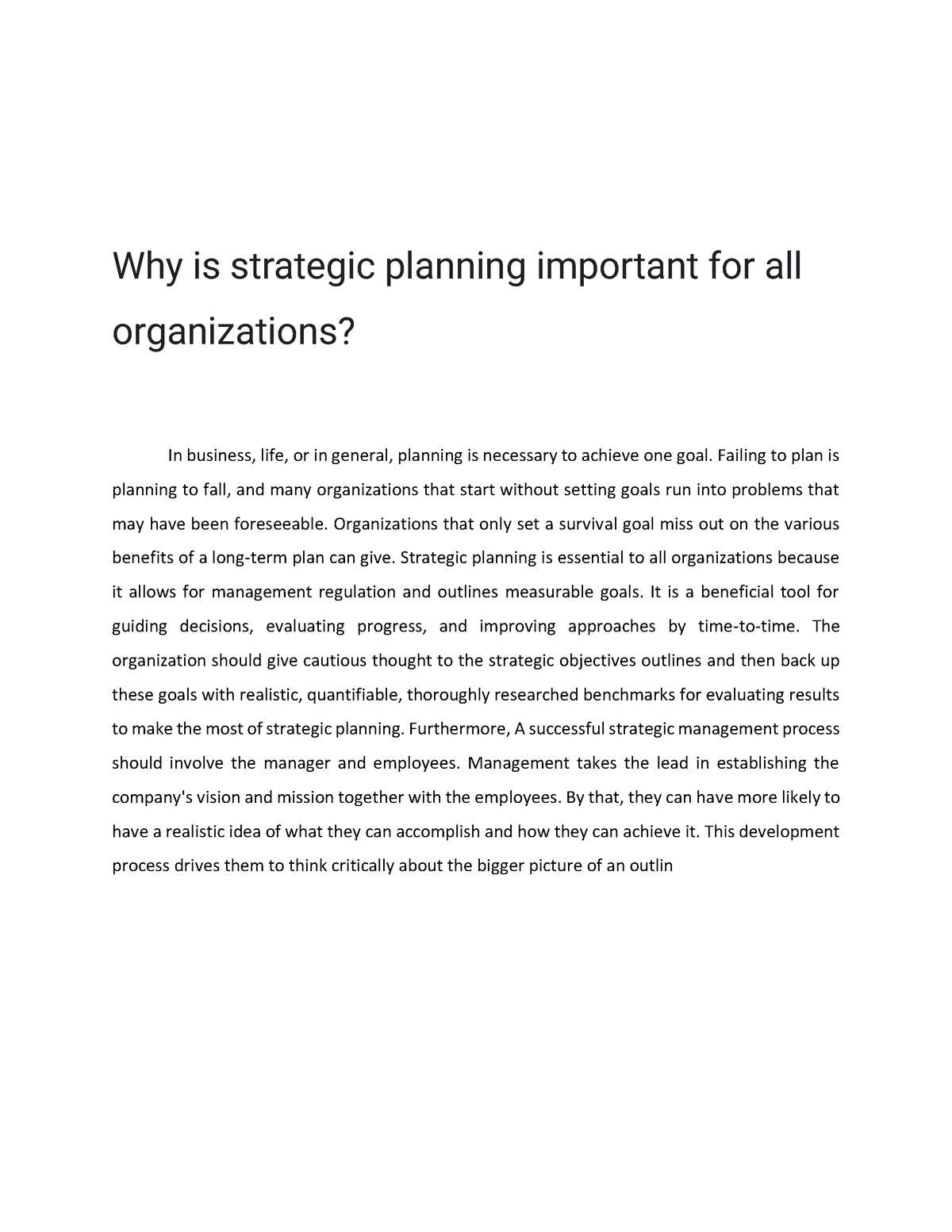 why-is-strategic-planning-important-for-all-organizations-explained