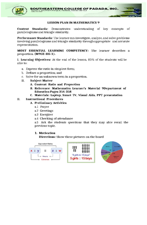 Detailed Lesson PLAN IN MATH 9 - Republic of the Philippines Department ...
