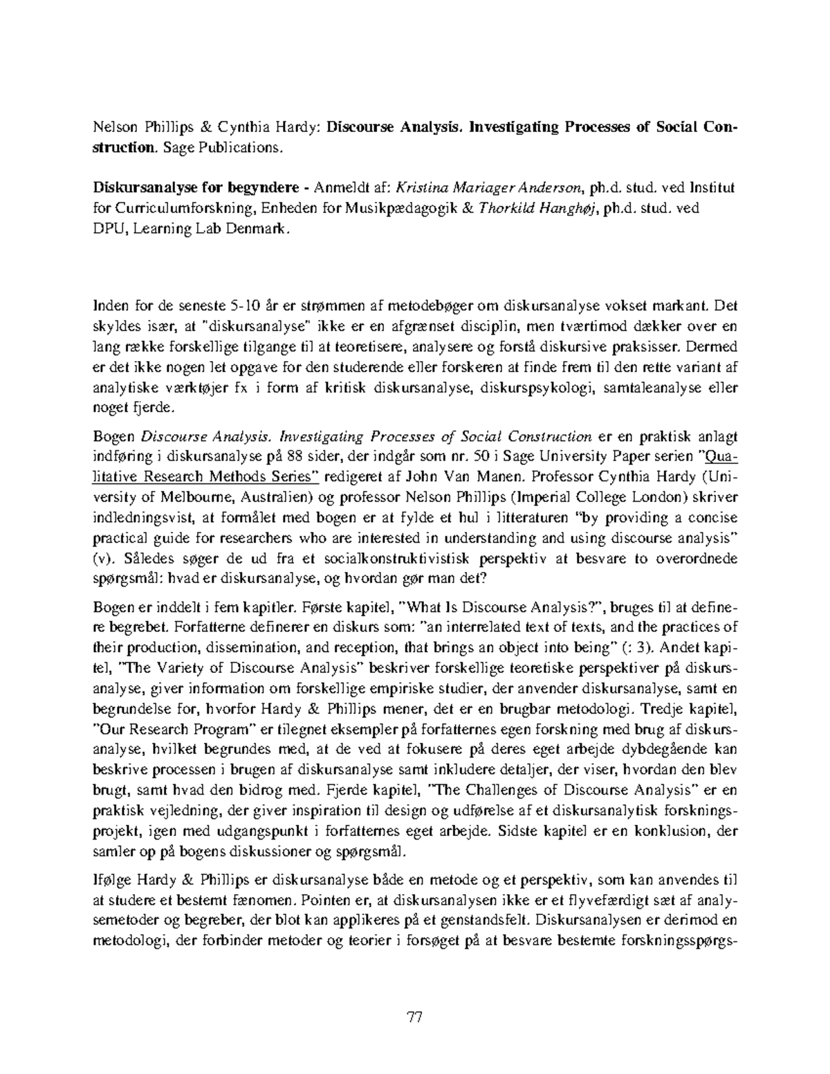 Phillips hardy diskurs Nelson Phillips & Cynthia Hardy Discourse