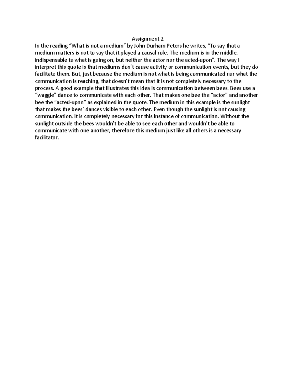 Media and Society Assignment 2 Assignment 2 In the reading “What is