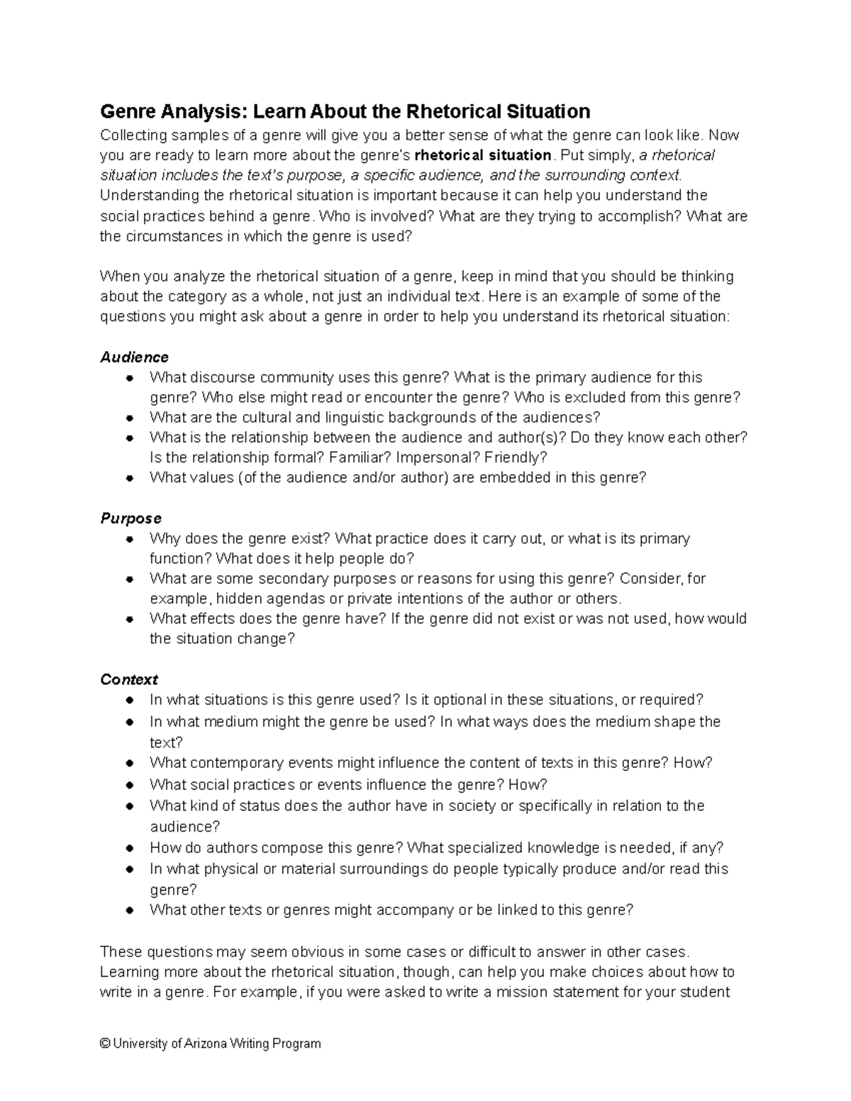 5 Genre Analysis The Rhetorical Situation - Genre Analysis: Learn About ...