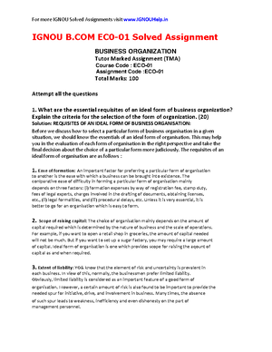 Block-5 Functional Areas of Management - BCOC- Business Organisation ...