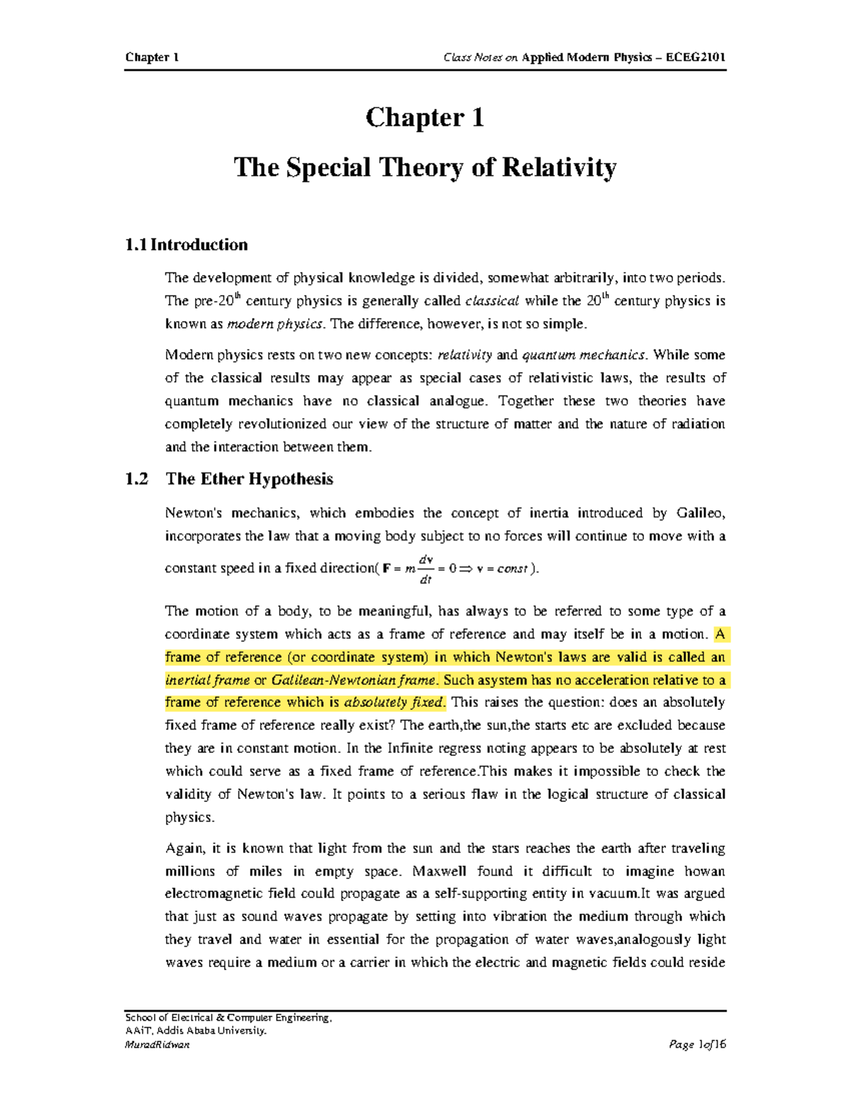 Chapter 1 - notes for Pe - School of Electrical & Computer Engineering ...