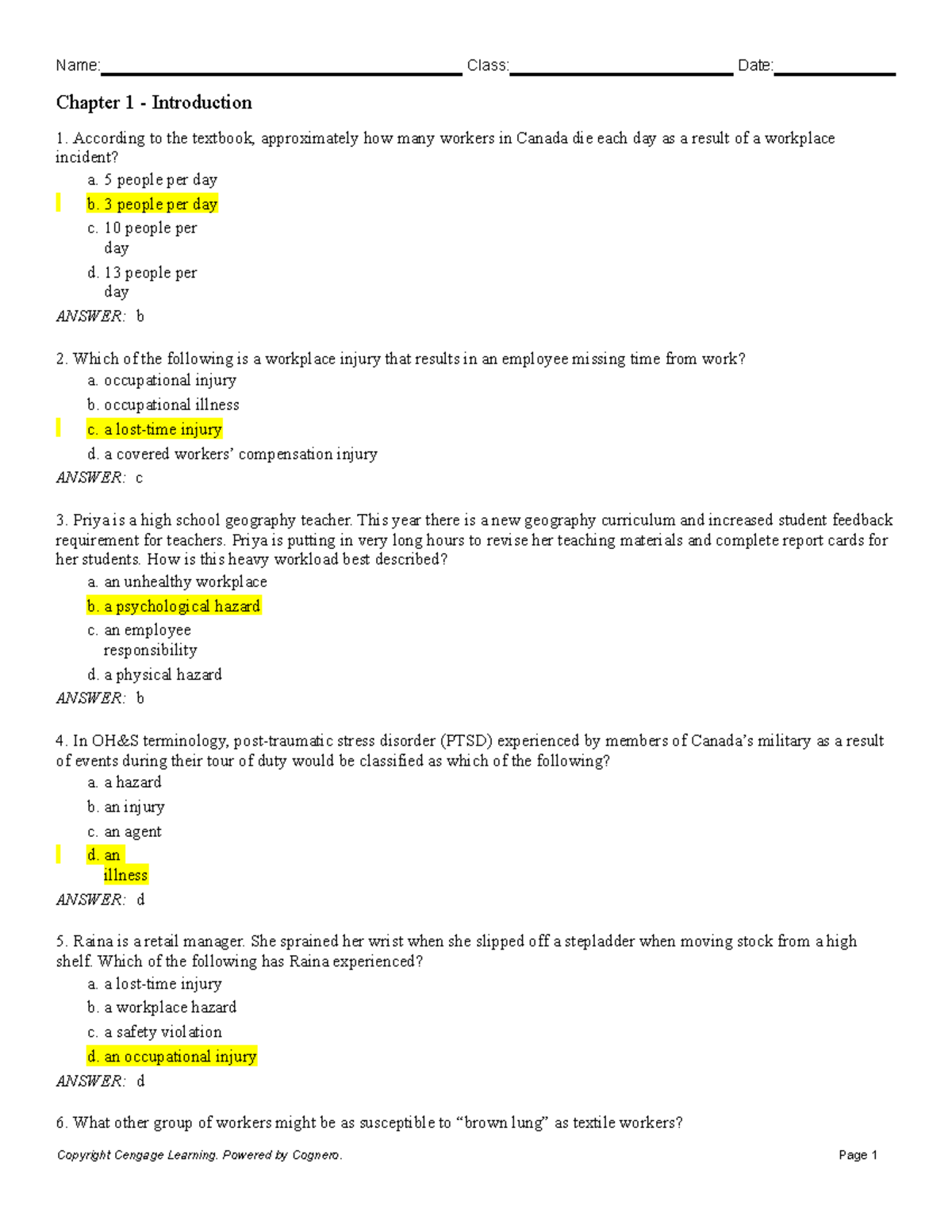 Chapter 1 Introduction - Name: Class: Date: Chapter 1 - Introduction 1 ...