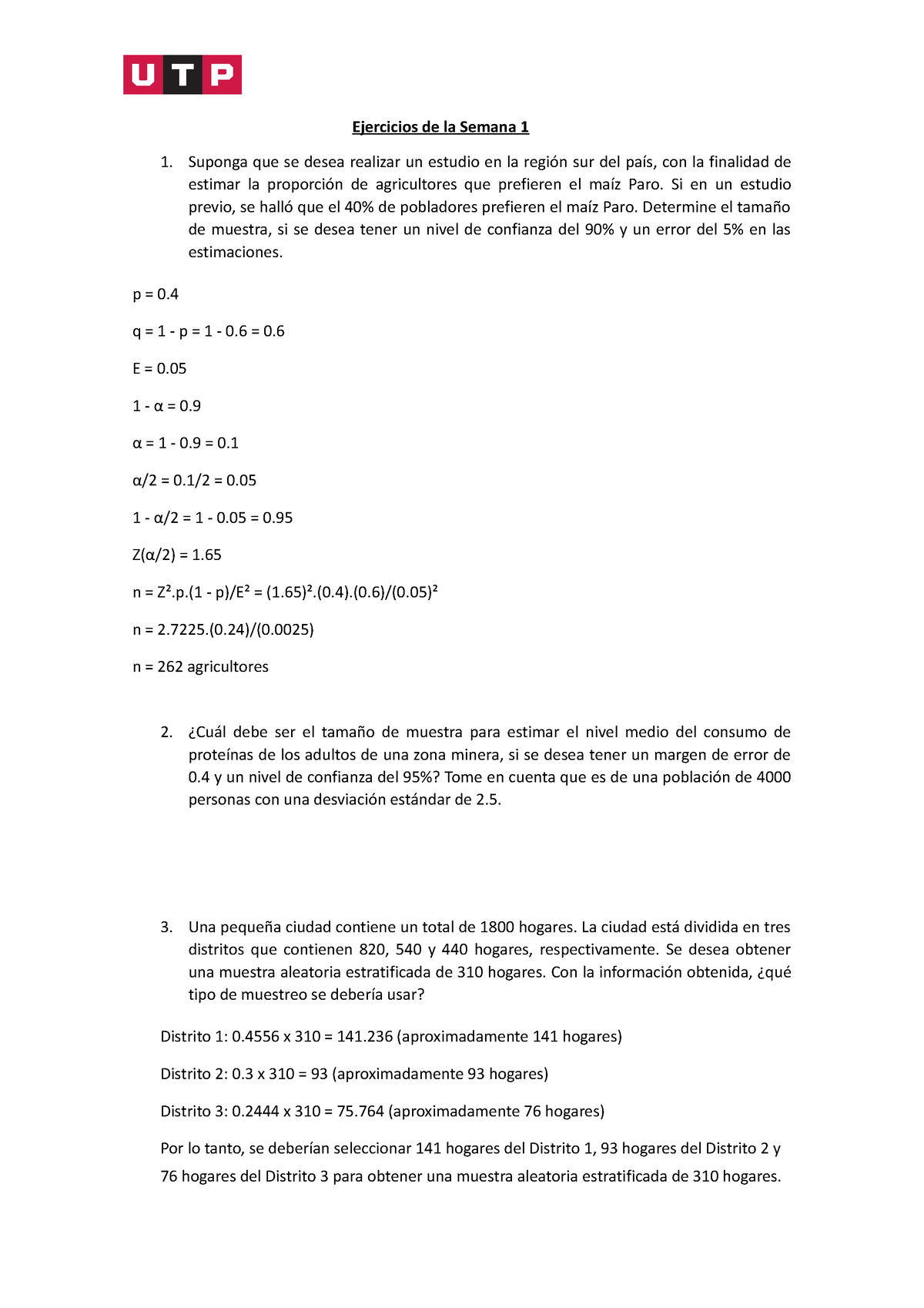 Ejercicios Semana 1 - Ejercicios De La Semana 1 Suponga Que Se Desea ...