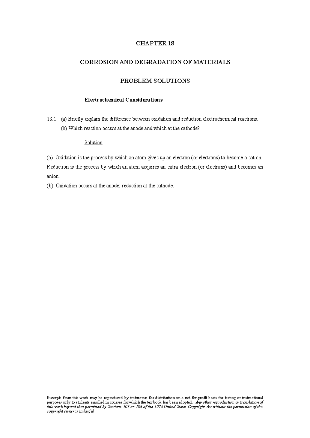 Ch18 - Introduction to material science and engineering solutions ...