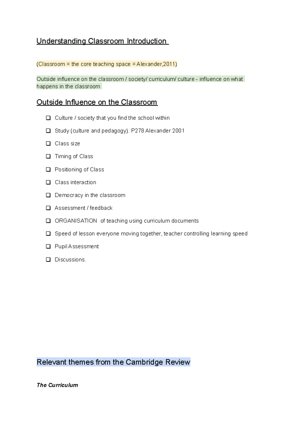 Lecture and Seminar one - Understanding Classroom Introduction ...