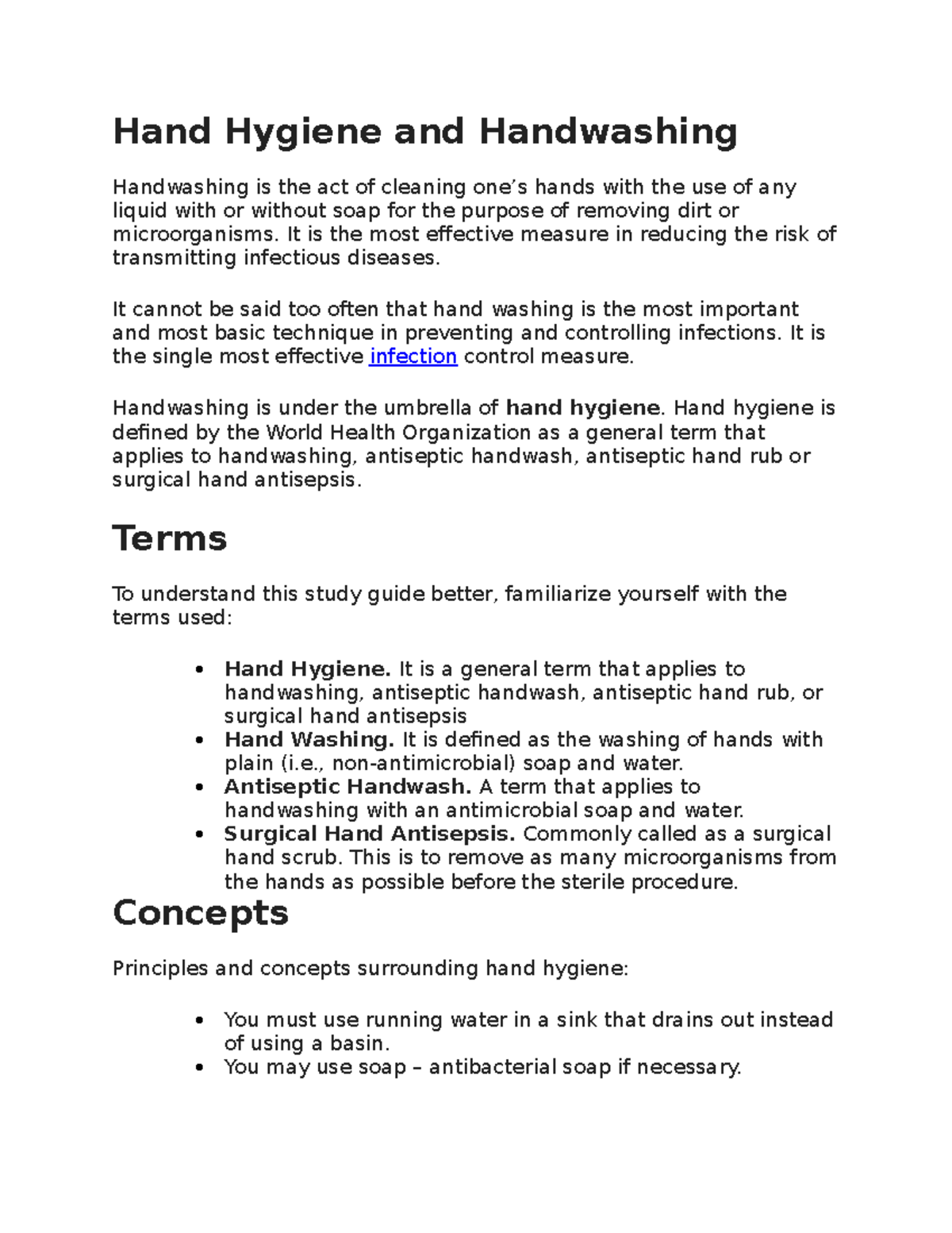 Hand Hygiene and Handwashing Hand Hygiene and Handwashing Handwashing is the act of cleaning