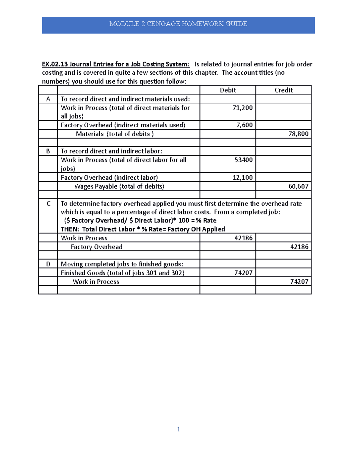 EX.02.13 Journal Entries For A Job Costing System - EX.02 Journal ...