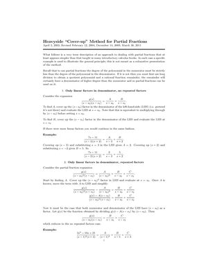 the cover-up method & why it works! (for partial fractions