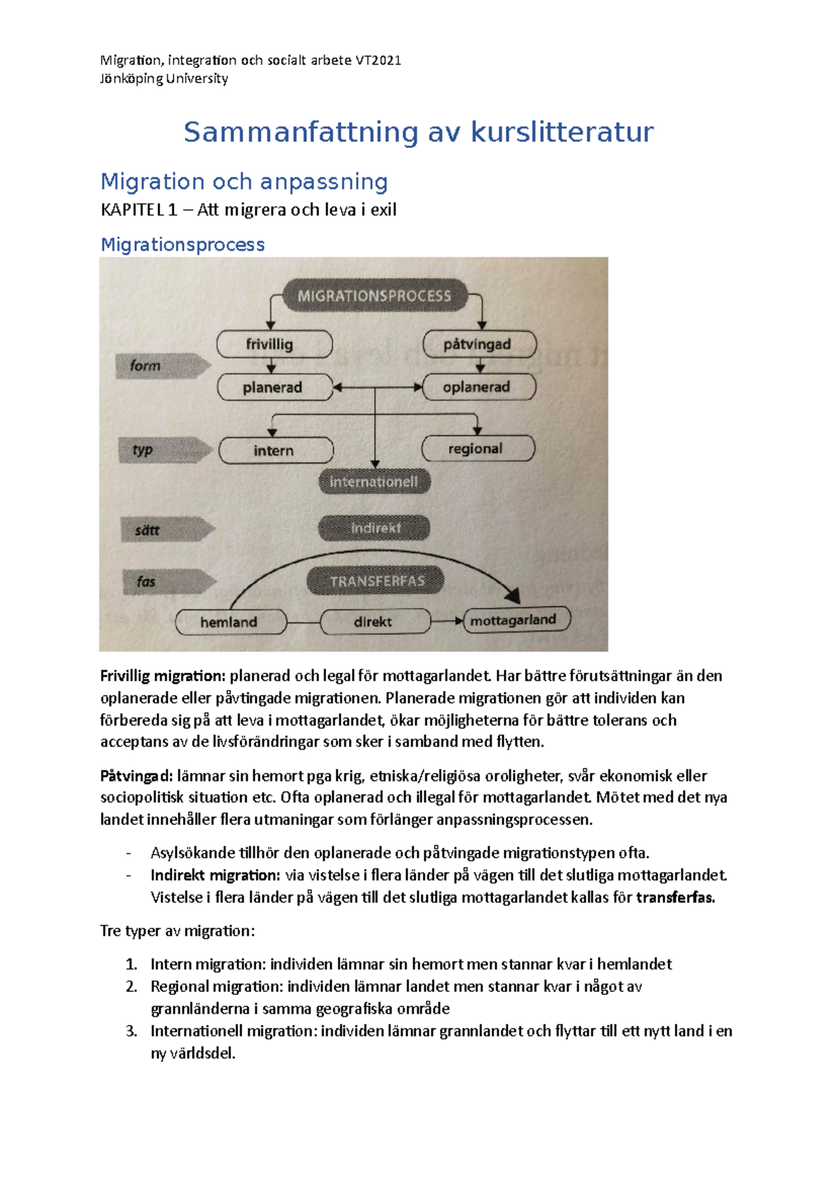 Sammanfattning Av Kurslitteratur Migration - Jönköping University ...