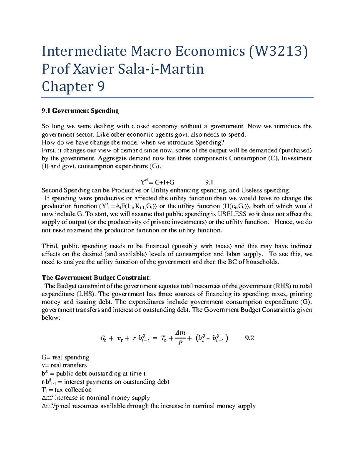 Chapter+9 Government+spending - Intermediate Macro Economics (W3213 ...