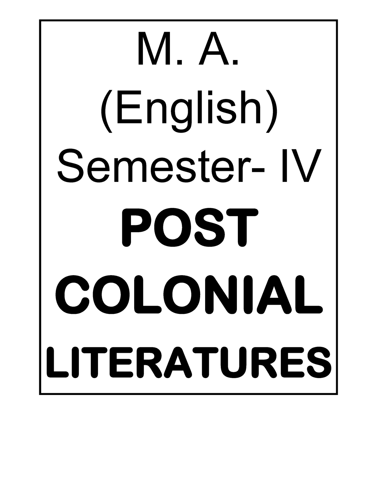 critical-theory-m-a-english-semester-iv-post-colonial