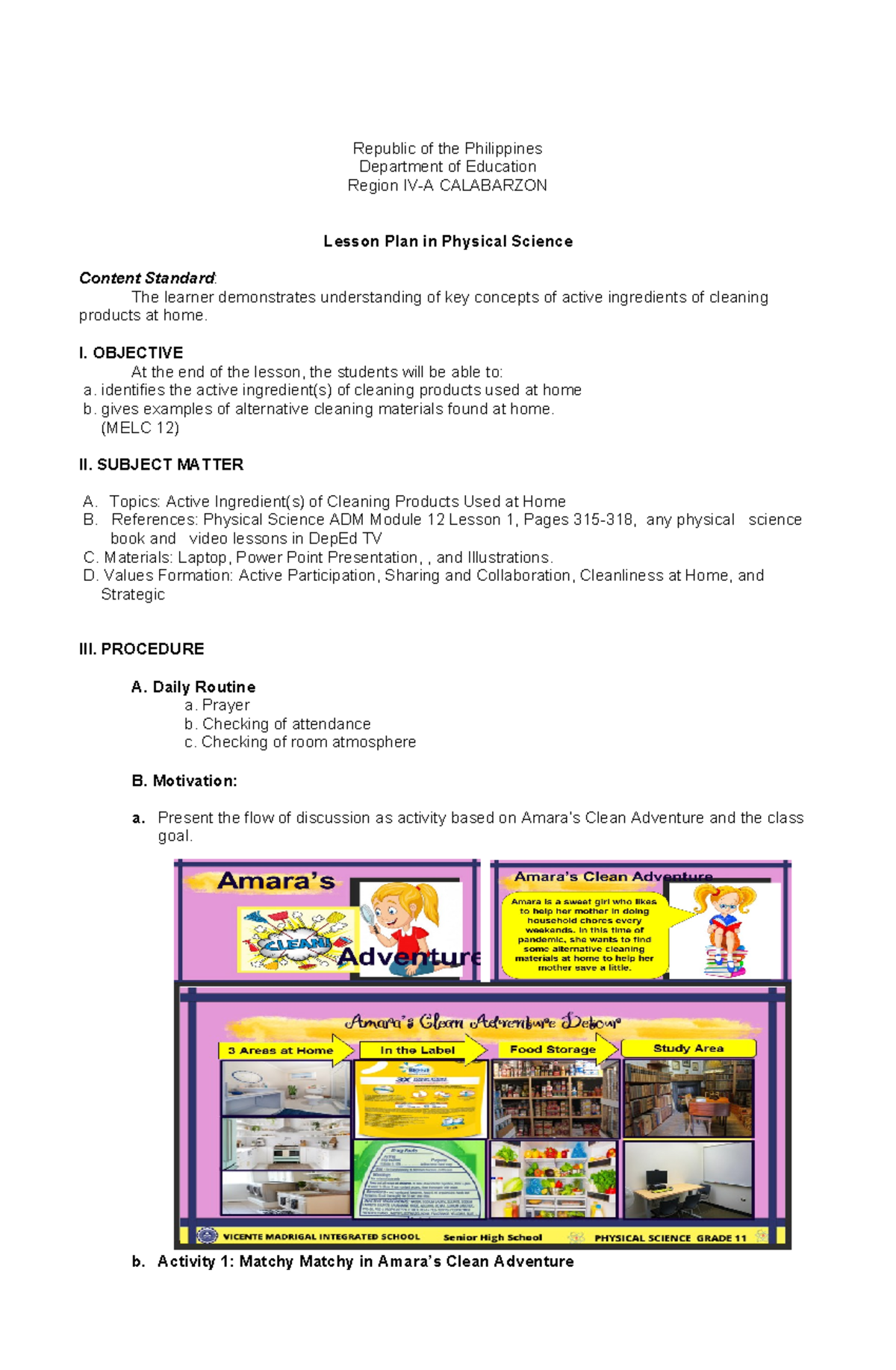 SHS Physical Science - Republic of the Philippines Department of ...