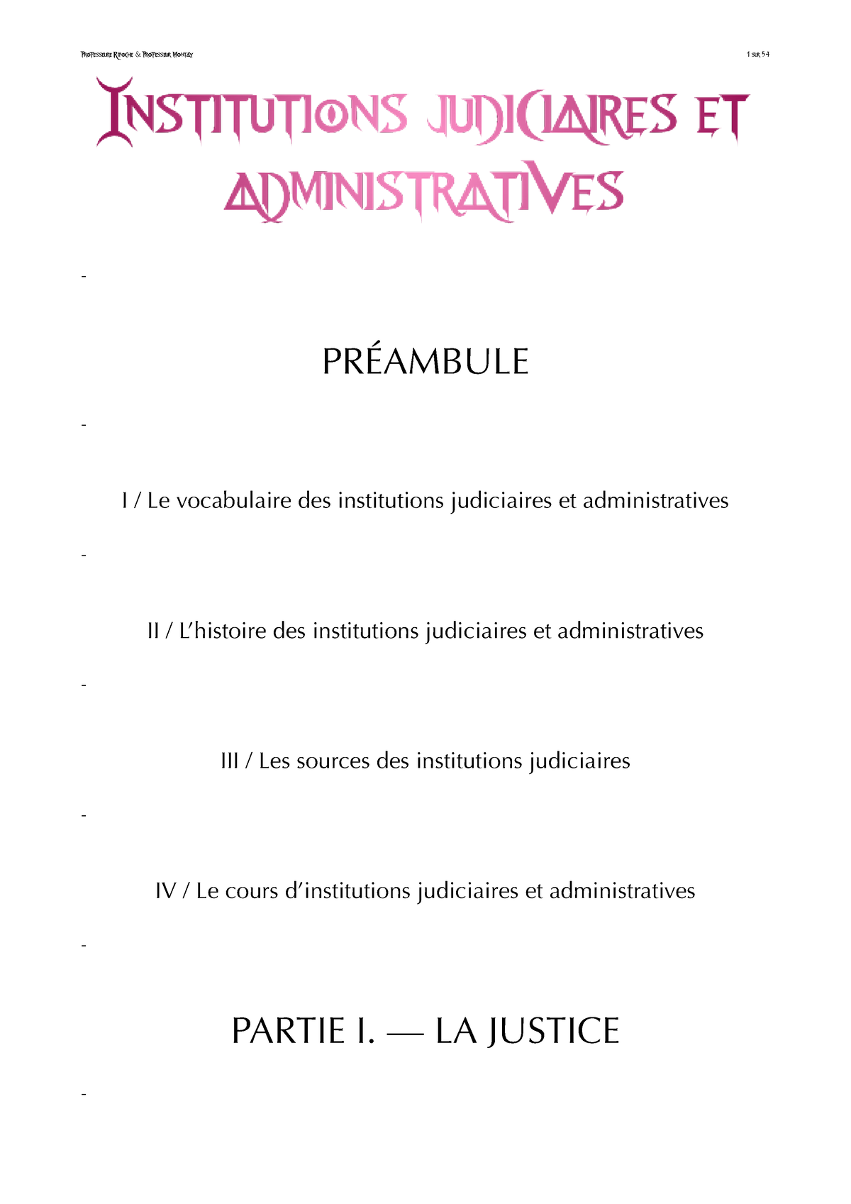 Notes D'institutions Administratives Et Judiciaires - Institutions ...