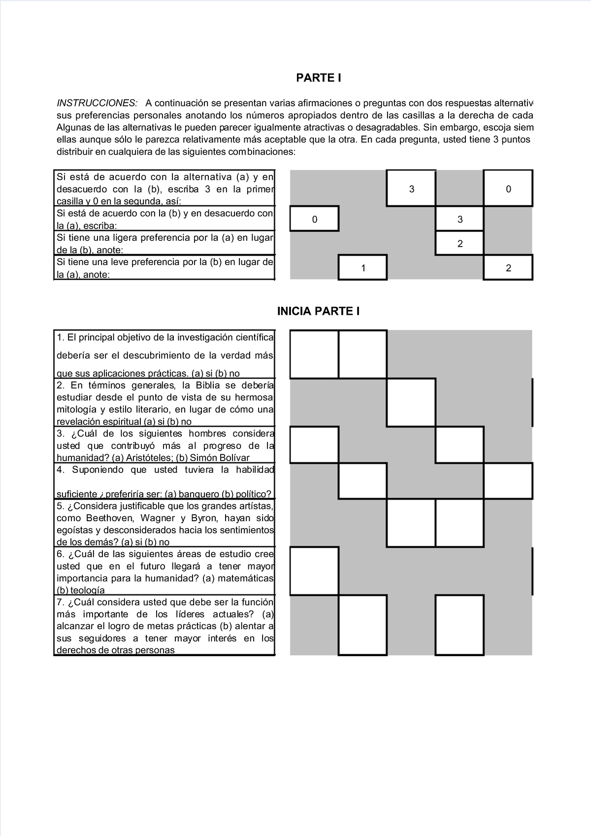 Dokumen - Si Está De Acuerdo Con La Alternativa (a) Y En Desacuerdo Con ...