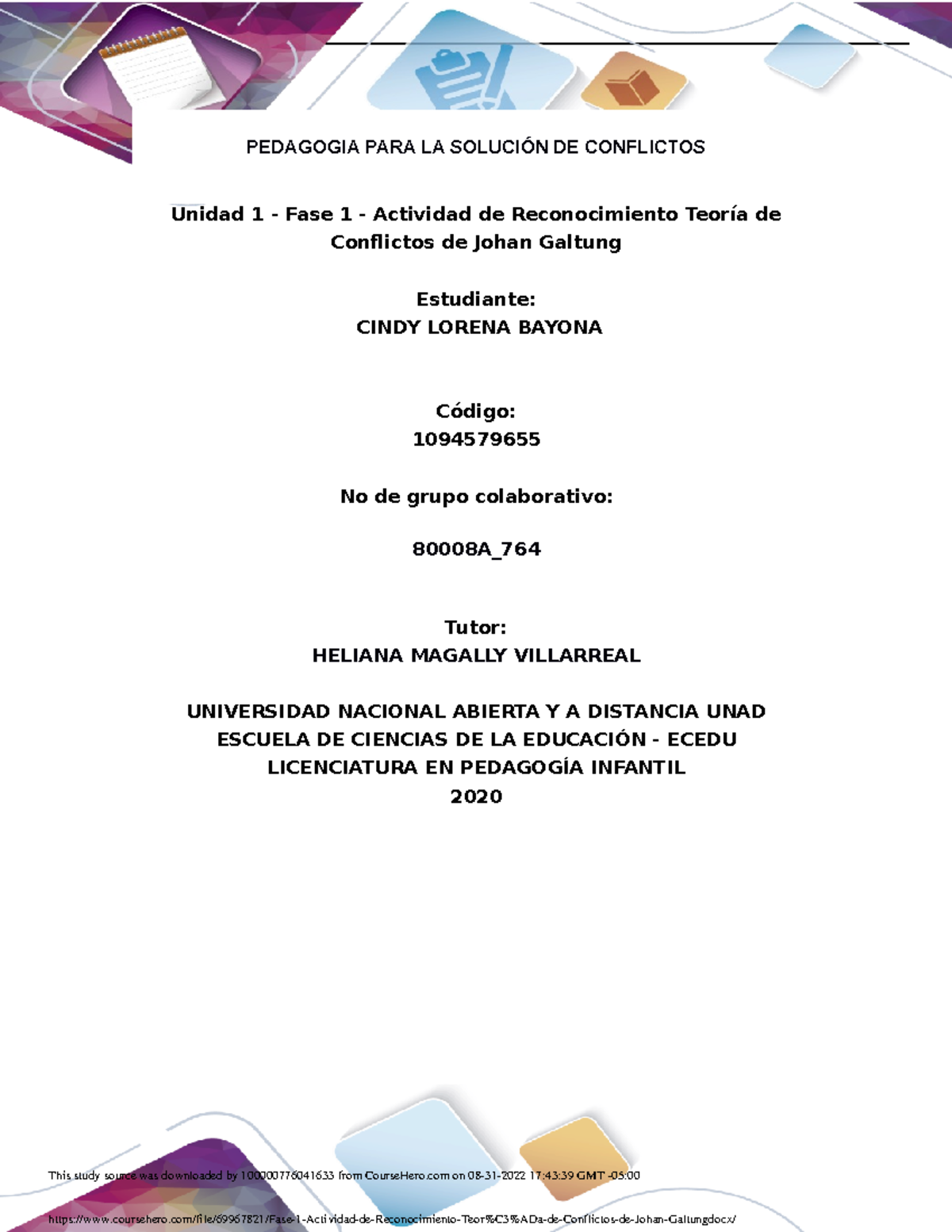 Fase 1 Actividad De Reconocimiento Teor A De Conflictos De Johan ...