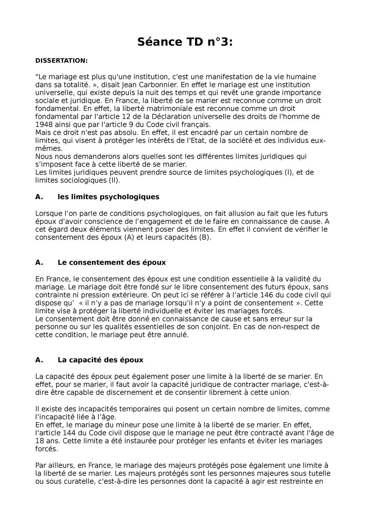 introduction de dissertation sur le mariage