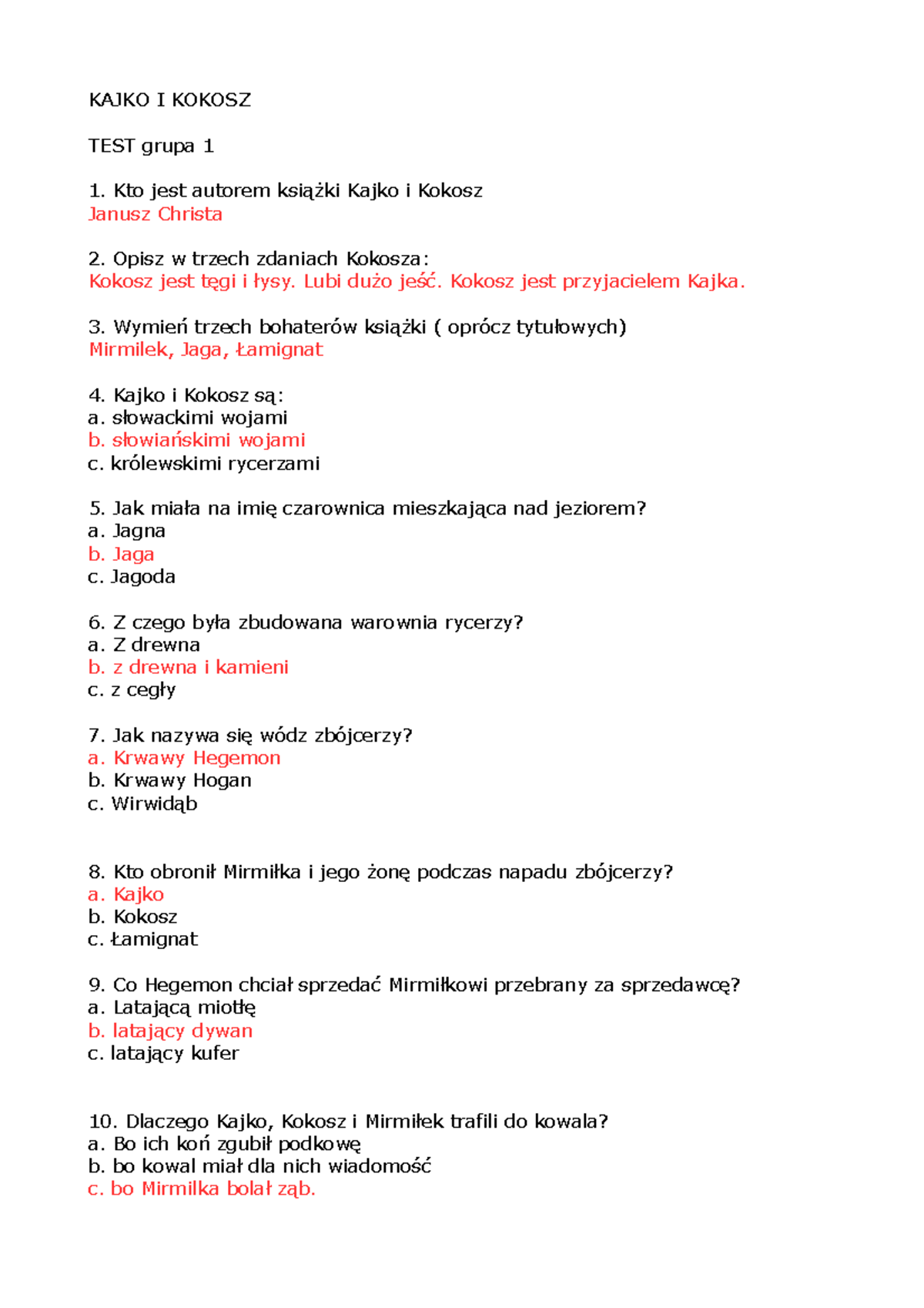 Sprawdzian Z Lektury Marcin Kozera www.studocu.com