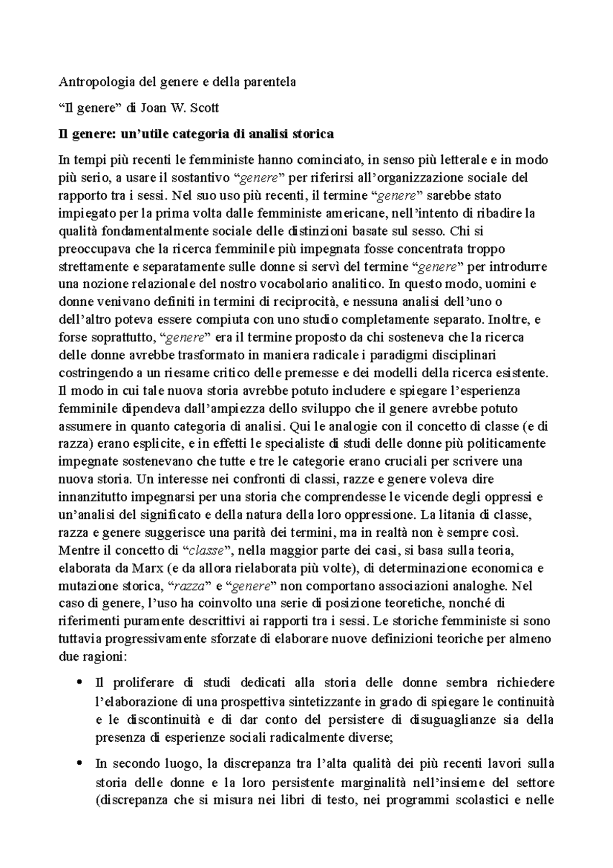 Il genere di Joan Gender A Useful Category of Historical Analysis
