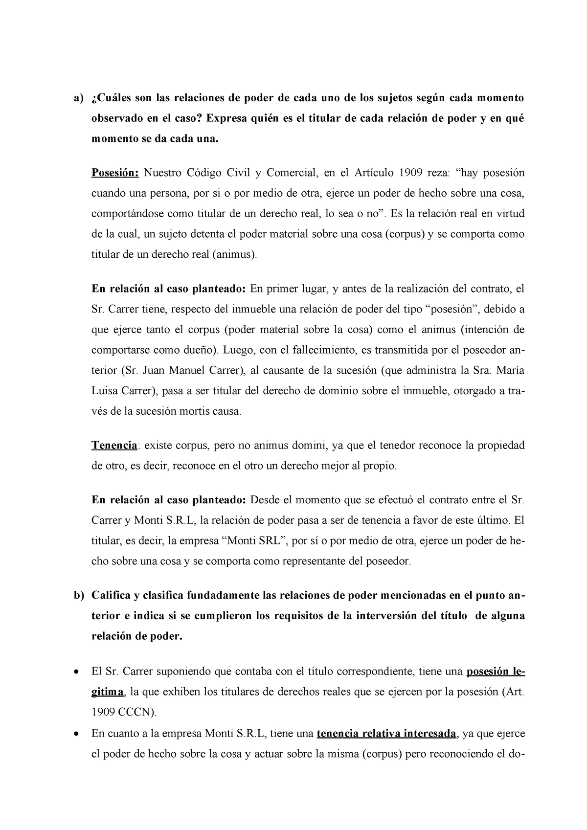 Tp 1 - Derechos Reales - Trabajo Practico N° 1 - A) ¿Cuáles Son Las ...