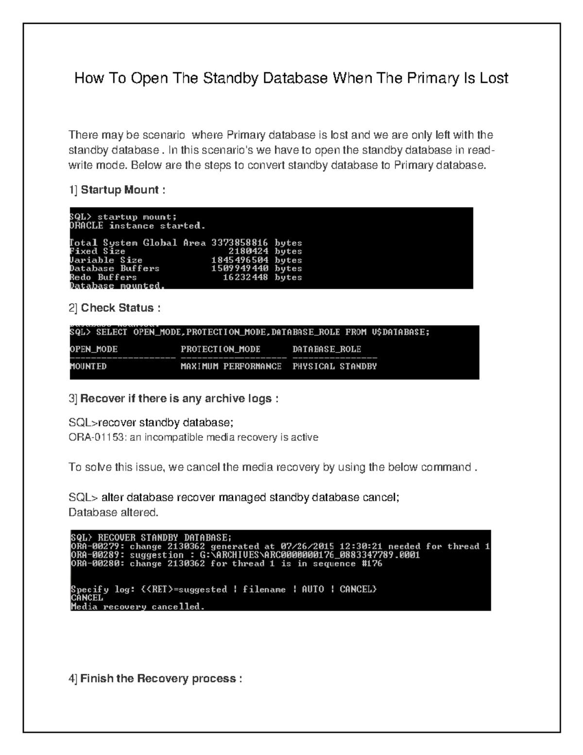How to Open The Standby Database When The Primary Is Lost 1722364095 ...