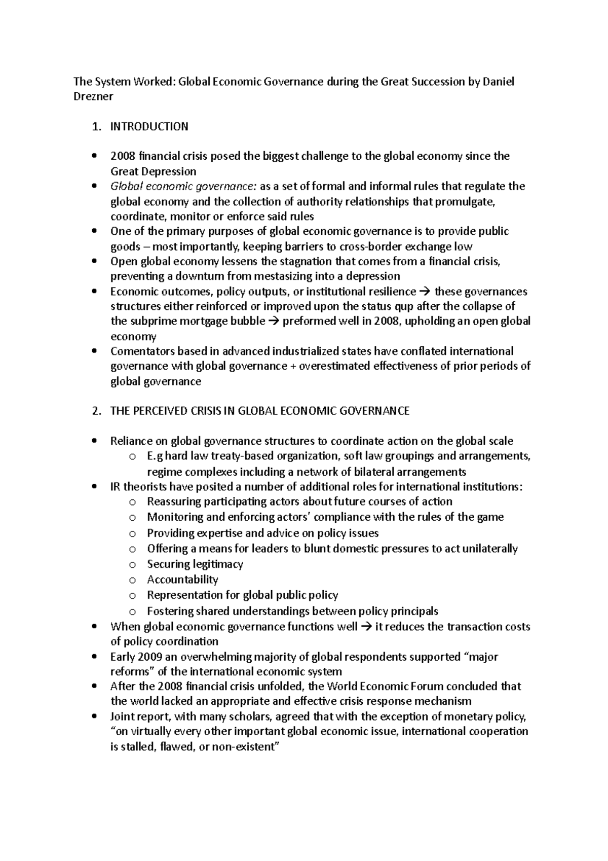 International Institutions - The System Worked: Global Economic ...