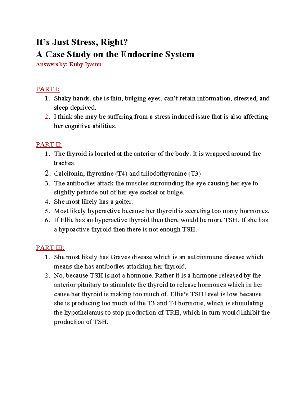 it's just stress right case study answer key