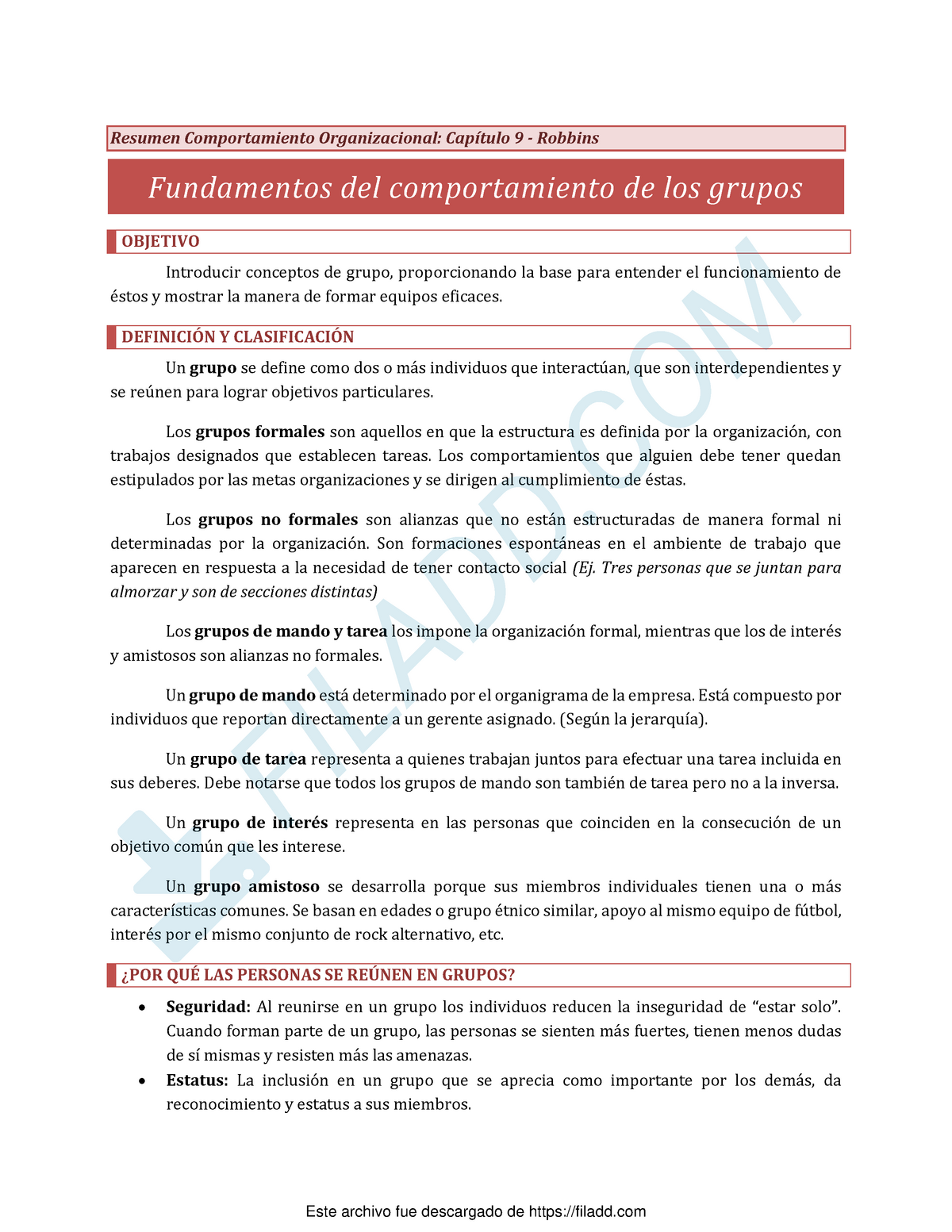 Robbins & Judge Capitulo 9 Resumen Comportamiento - Resumen ...