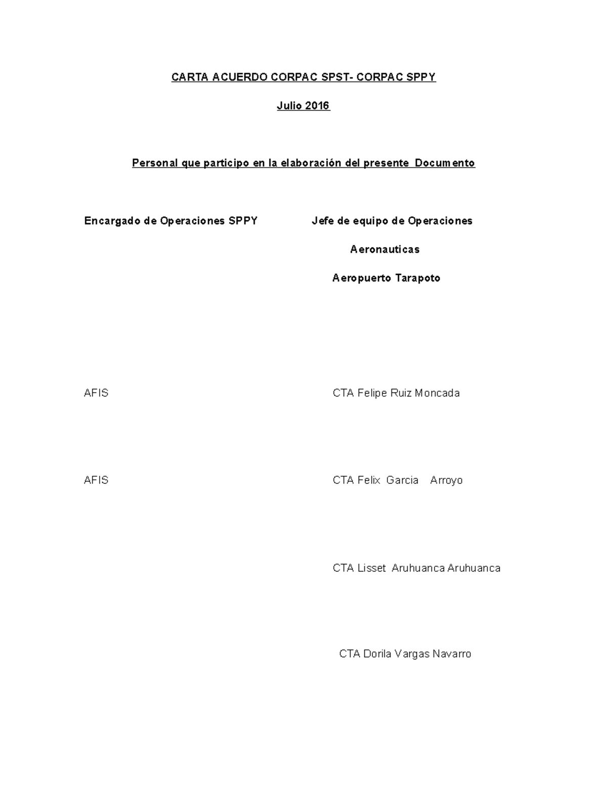 Carta Acuerdo Corpac SPST- Corpac SPPY - CARTA ACUERDO CORPAC SPST ...