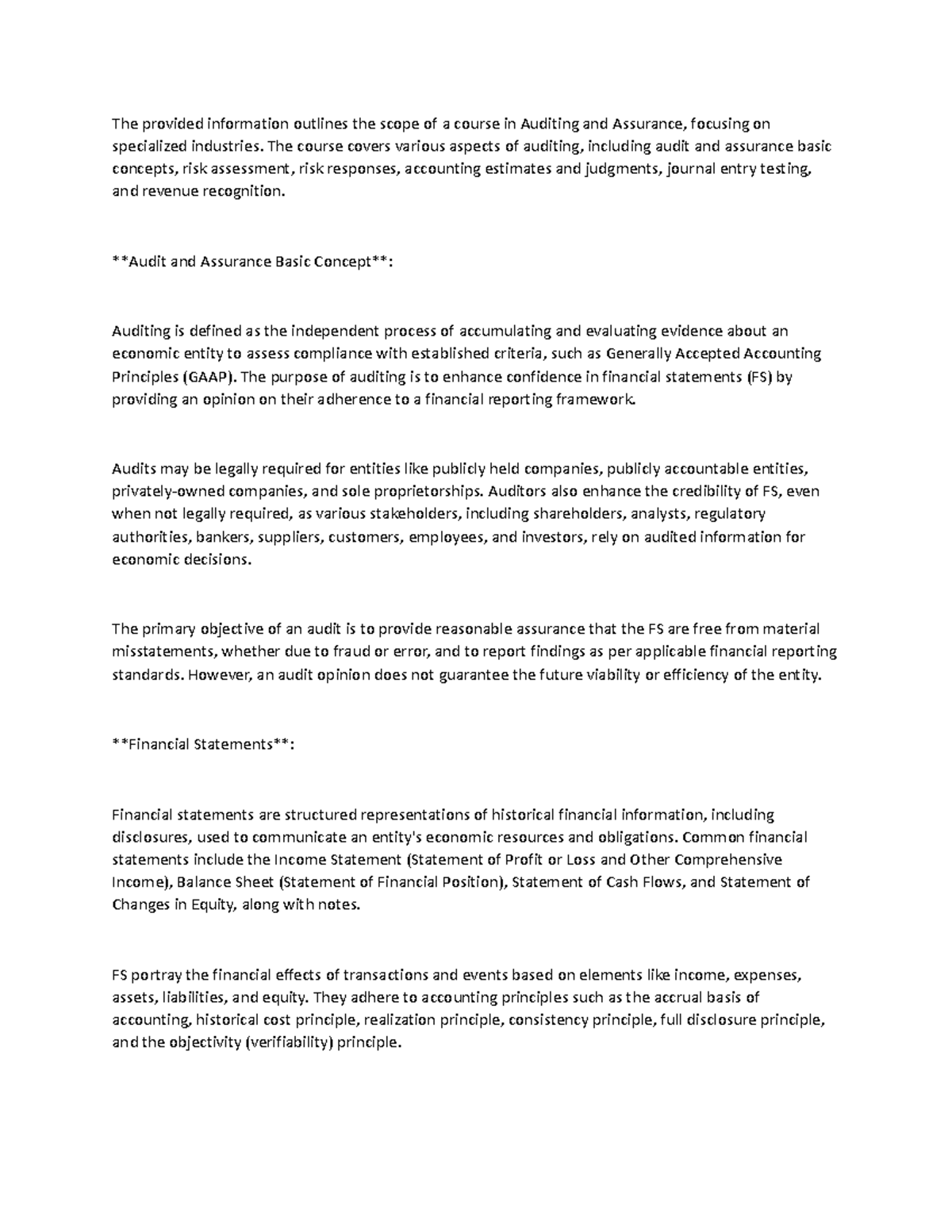 Summaries Summary of notes on the subject Specialized Industries