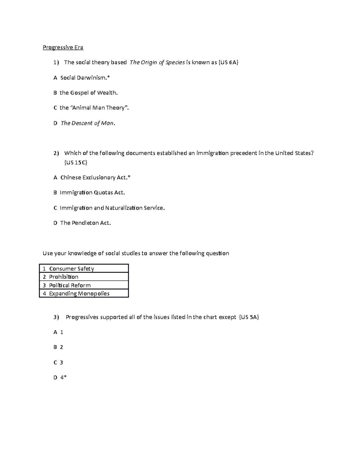 Progressive Era-1 - US History Dual Credit - Progressive Era 1) The ...