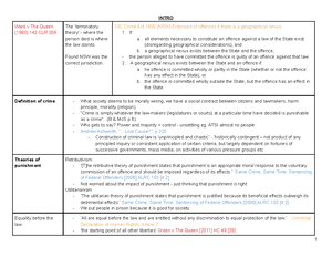 Summary - Criminal Law and Procedure - complete - (I) UNDERPINNINGS OF ...