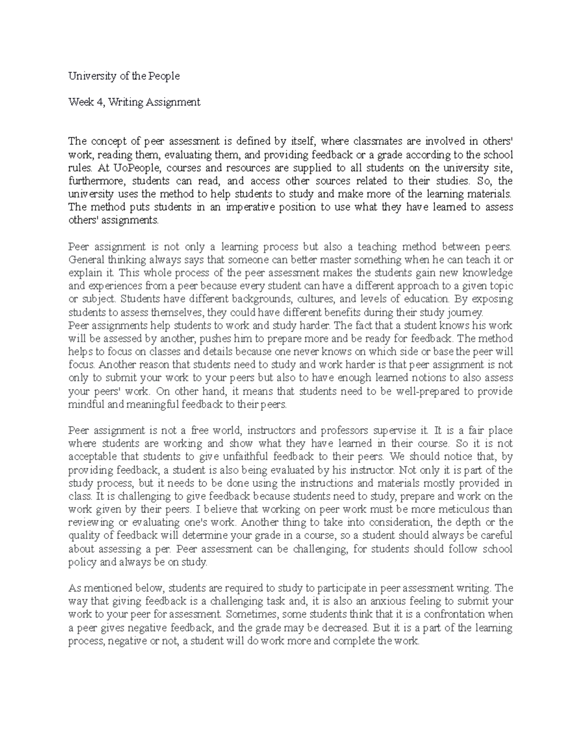 W4 Writing Assigment - Written Assignment Unit 4 - University of the ...