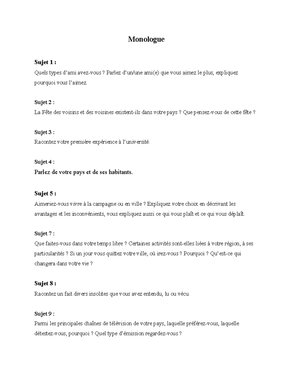 Comment Commencer Un Monologue: Monologue Examples – YQZF