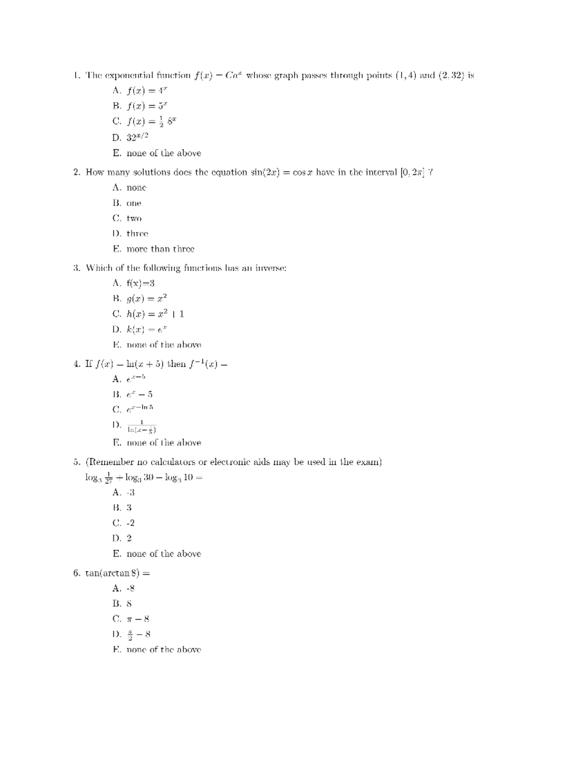 CALC1000 - Practice Midterm - 2018 - Calculus 1000A/B - UWO - Studocu