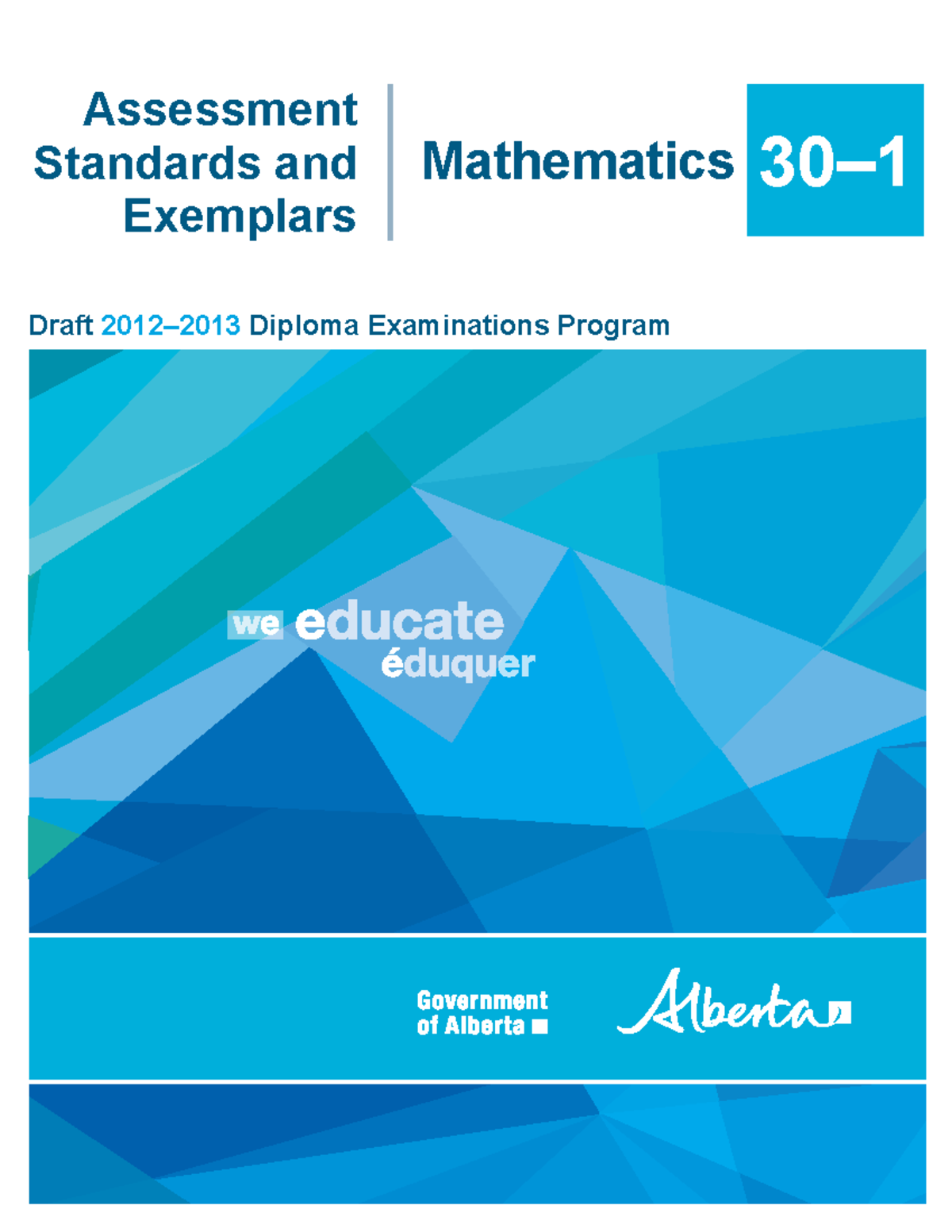 Math 30 1 Standards And Exemplars Assessment Standards And Exemplars