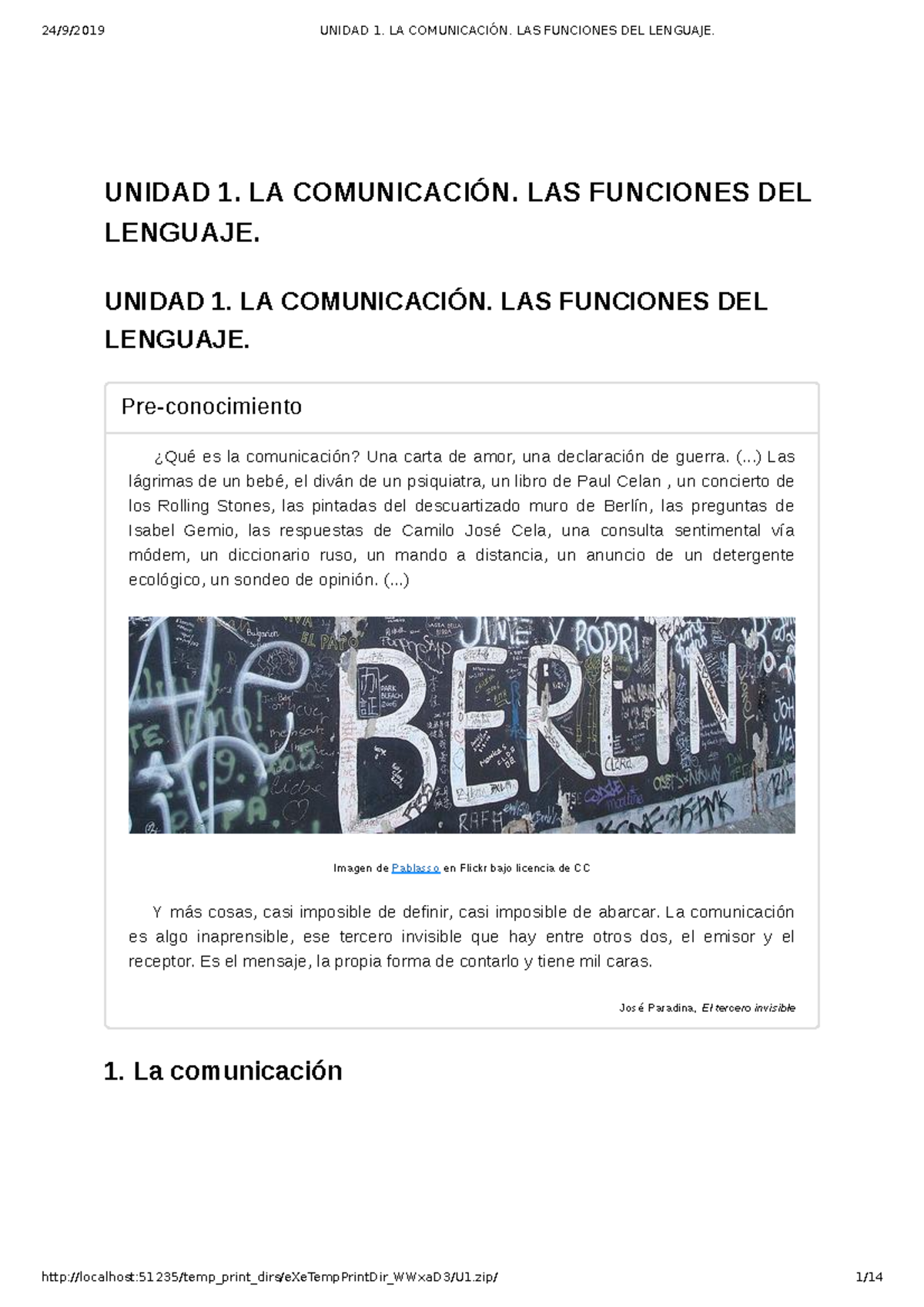 Unidad 1. LA Comunicación. LAS Funciones DEL Lenguaje - UNIDAD 1. LA ...