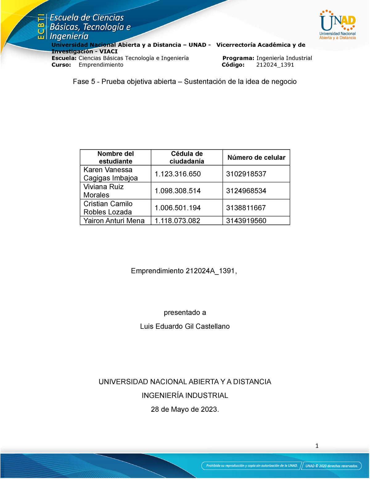 Plantilla Fase 5 - Sustentación De La Idea De Negocio - Investigación ...