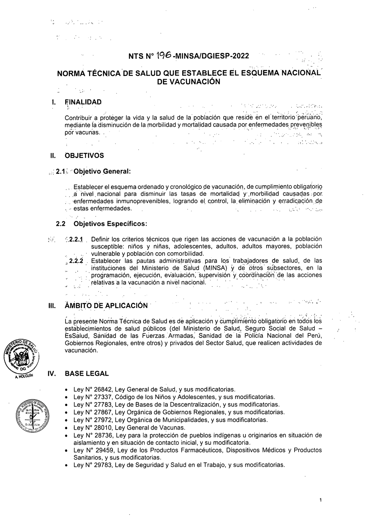 Norma Técnica De Salud 2023 - NTS N° 196-MINSA/DGIESP ...