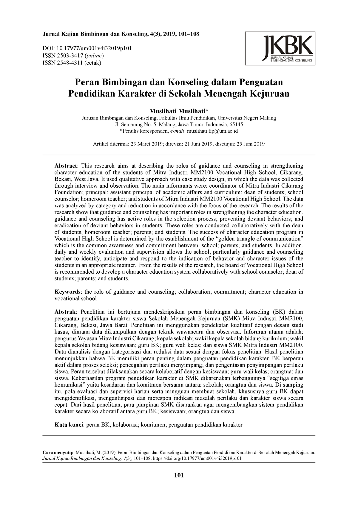 Peran Bimbingan Dan Konseling Dalam Penguatan Pend - Jurnal Kajian ...