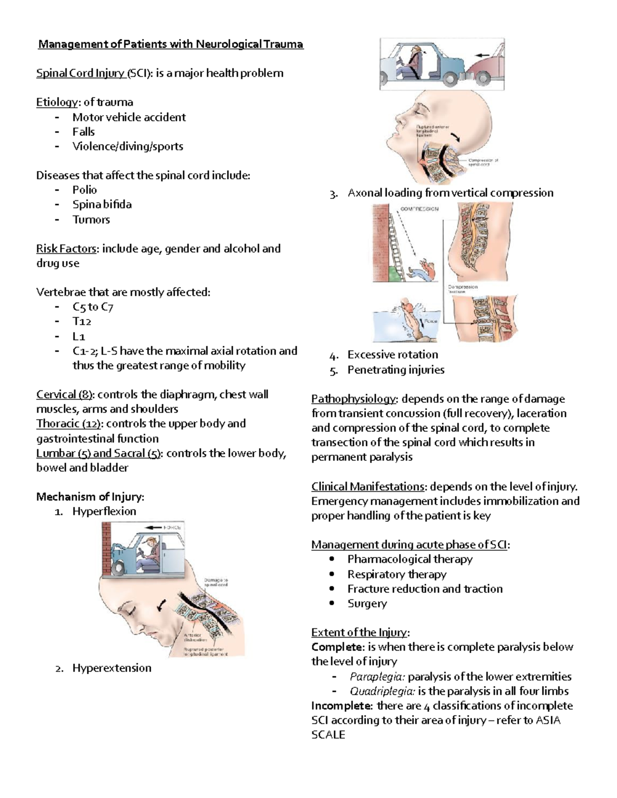 Management of Patients with Neurological Trauma - Axonal loading from ...